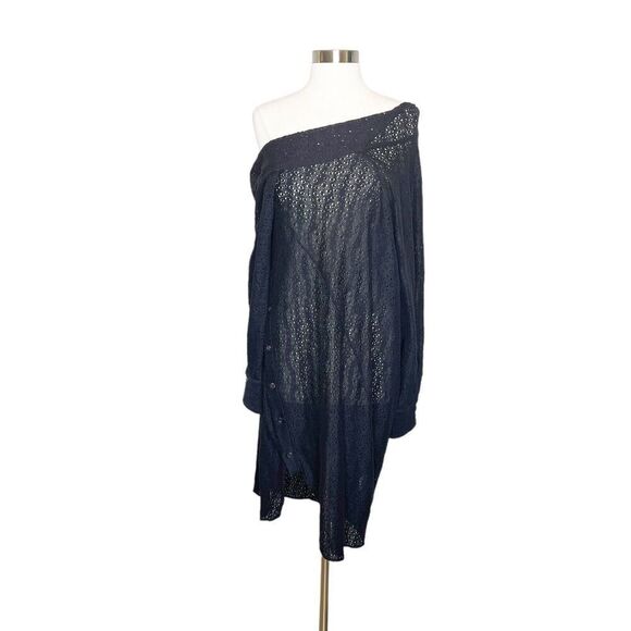 NEW Rachel Comey Size 2 Black Pout Dress Eyelet Asymmetrical Off The Shoulder